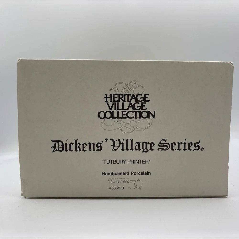 Department 56 1990 HVC Dickens‎ Village Series Tutbury Printer 5568-9 Vintage